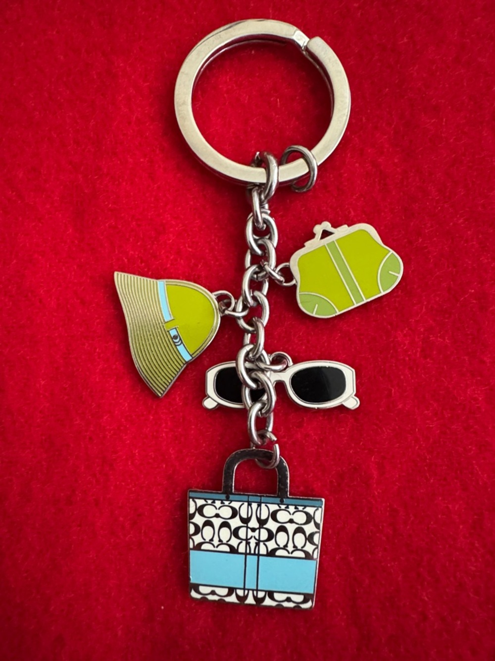 Coach Keychain Silver Charm Bag Pendant